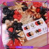 100pcs Red, Black & Metallic Golden Balloon Garland Arch Kit For Party Event Decoration