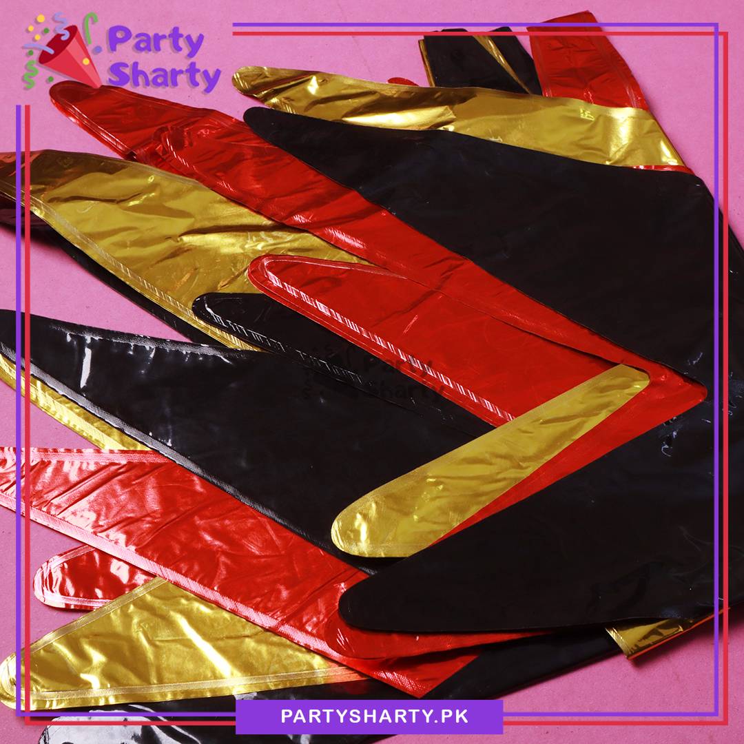 100pcs Red, Black & Metallic Golden Balloon Garland Arch Kit For Party Event Decoration