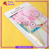 13pcs/Set Pink Baby Shower I Vote Girl Photo Booth Props For Gender Reveal Celebrations