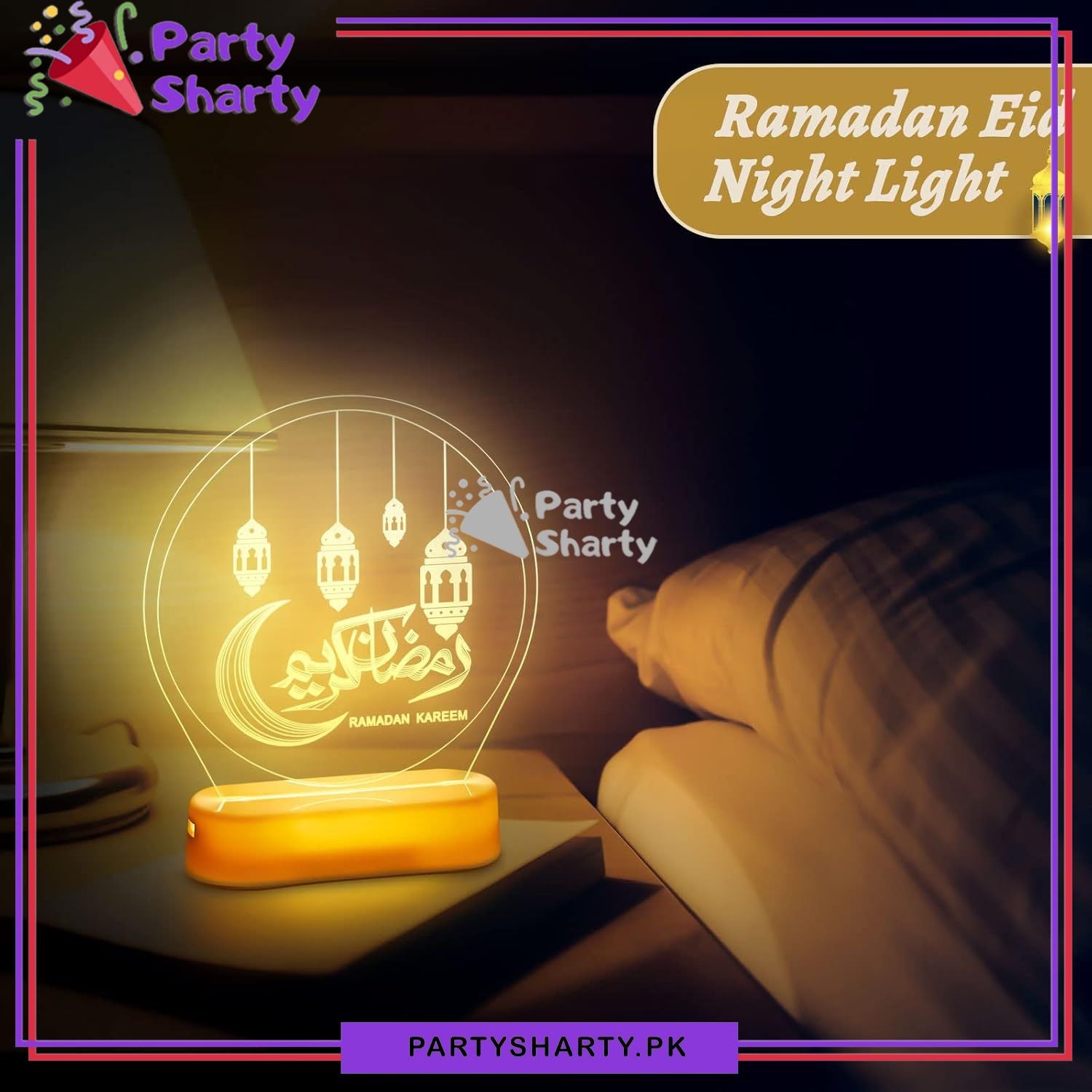 3D Ramadan Kareem LED light Lamp Decorative Led Table Lamp For Ramadan Decorations