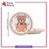 7inches Teddy Bear Theme Dessert Paper Plates Pack of 10 for Teddy Bear Theme Party Decoration