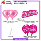 5pcs/set Barbie Foil Balloons For Barbie Theme Party Decoration and Celebration