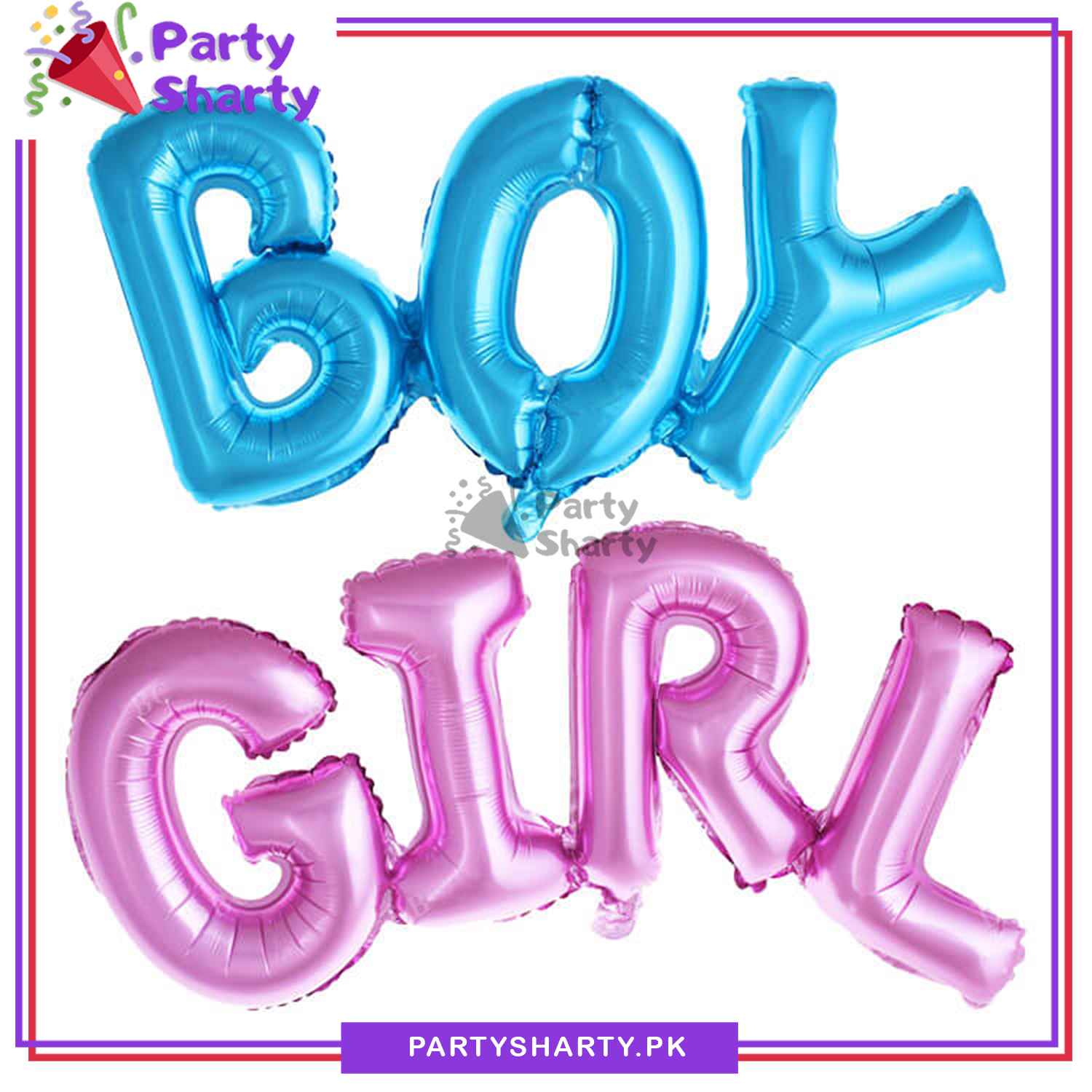 Pink / Blue Color Foil Balloons GIRL / BOY Letter Banner for Baby Shower Decoration