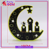 Crescent Moon with Hanging Star and Mosque Design Lamp Decorative Led Table Lamp For Ramadan / Eid Decorations