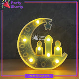 Crescent Moon with Hanging Star and Mosque Design Lamp Decorative Led Table Lamp For Ramadan / Eid Decorations