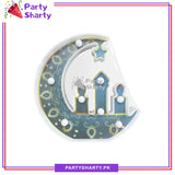 Crescent Moon with Hanging Star and Mosque Design Lamp Decorative Led Table Lamp For Ramadan / Eid Decorations