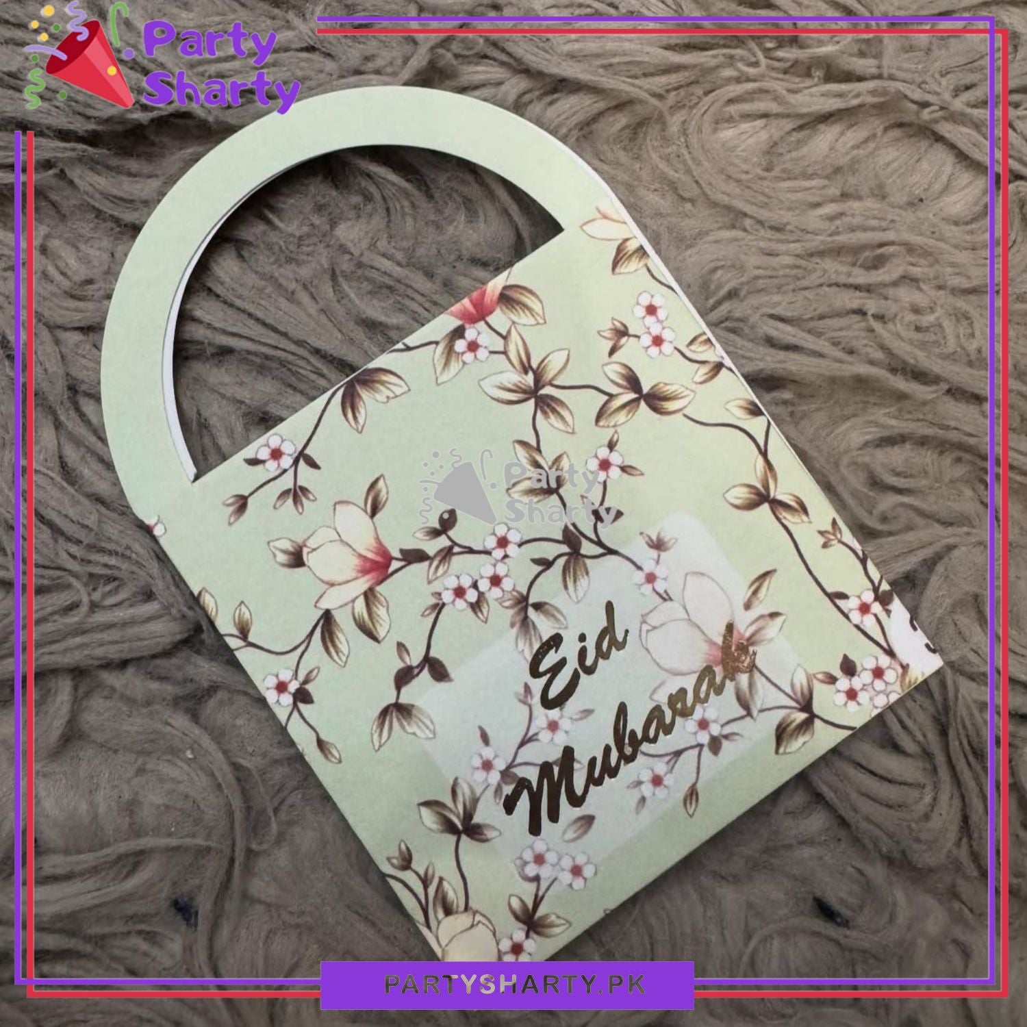 Cute Hand Bag Style Eidi Printed Envelopes (Pack 10) For Eid Celebration