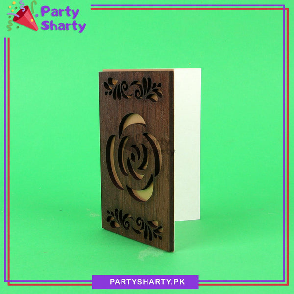 Flower Design Wooden Gift Tags Card For Gift Tagging and Packing