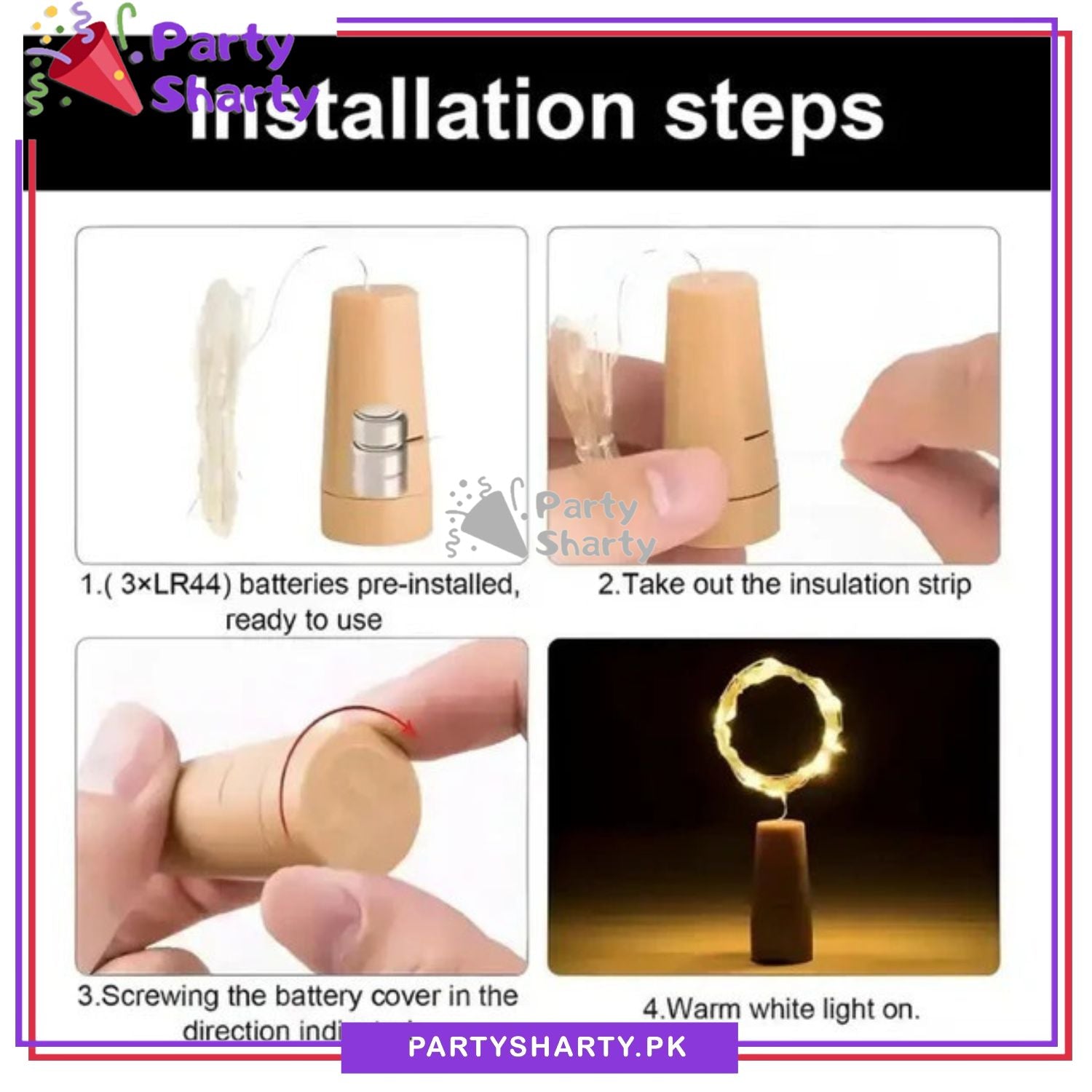 High Quality Cork shaped LED 2m long Bright yellow bottle lights with built in batteries For Party Decoration