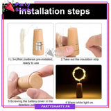 High Quality Cork shaped LED 2m long Bright yellow bottle lights with built in batteries For Party Decoration