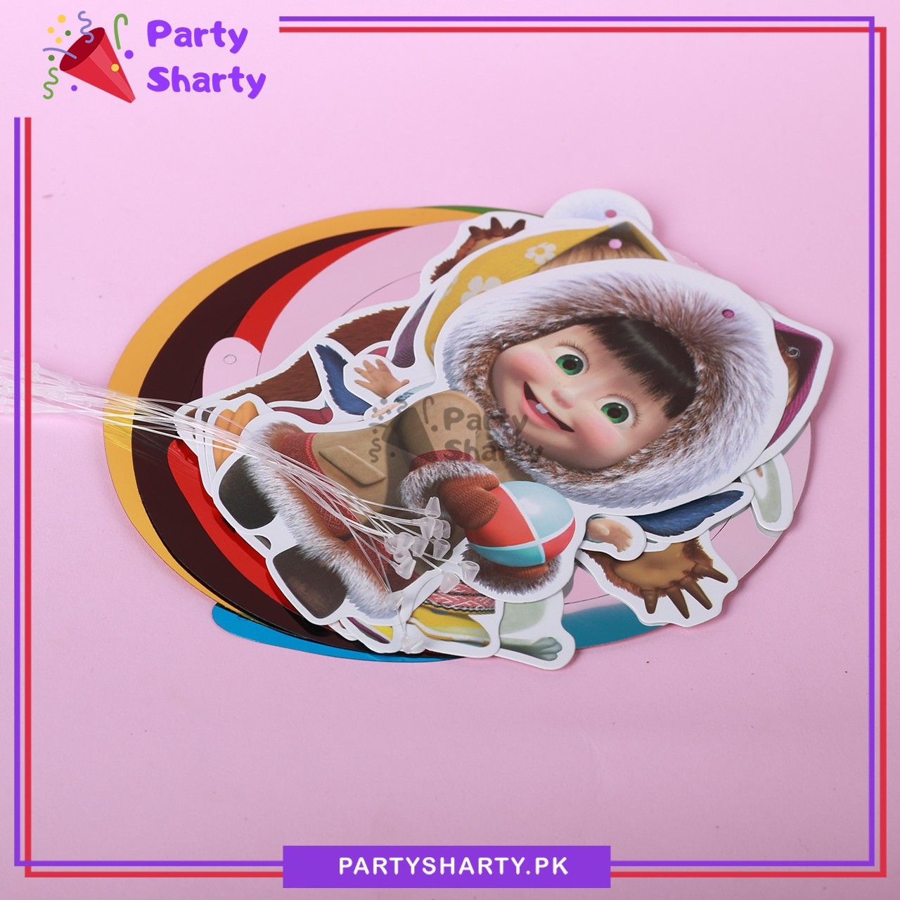 Masha & The Bear Theme Hanging Swirls (Pack of 6) For Birthday Party and Decoration