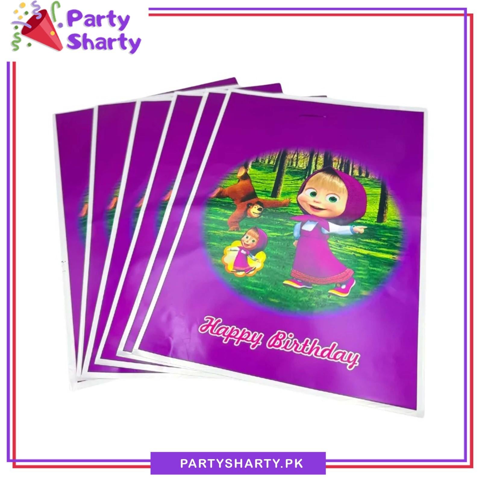 Masha & The Bear Theme Goody Bags Pack of 10 For Theme Birthday Decoration and Celebration