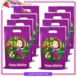 Masha & The Bear Theme Goody Bags Pack of 10 For Theme Birthday Decoration and Celebration