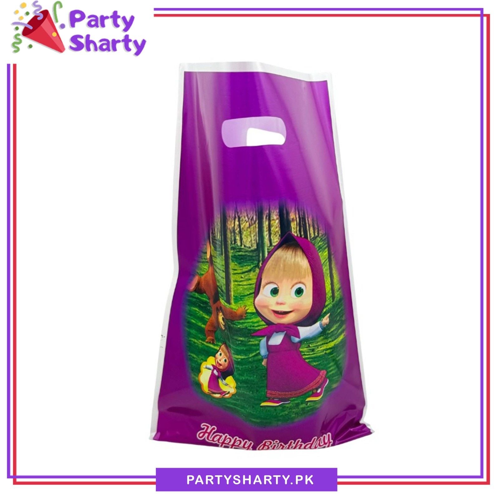Masha & The Bear Theme Goody Bags Pack of 10 For Theme Birthday Decoration and Celebration