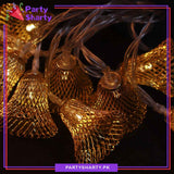 Metal Golden Moroccan Lantern Fairy Light Battery Operated 10 Lantern String Light For Room and Party Decoration