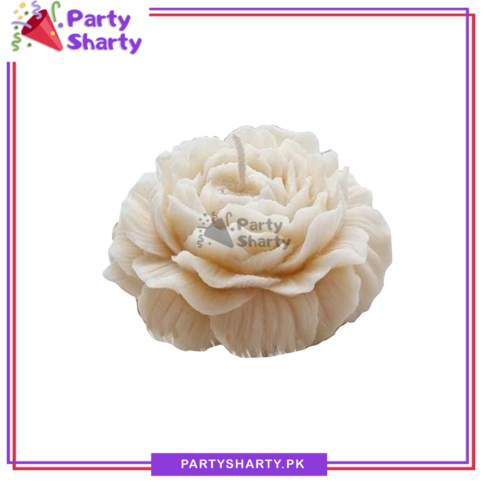 White Peony Flower Shape Scented Candle For Room Decoration
