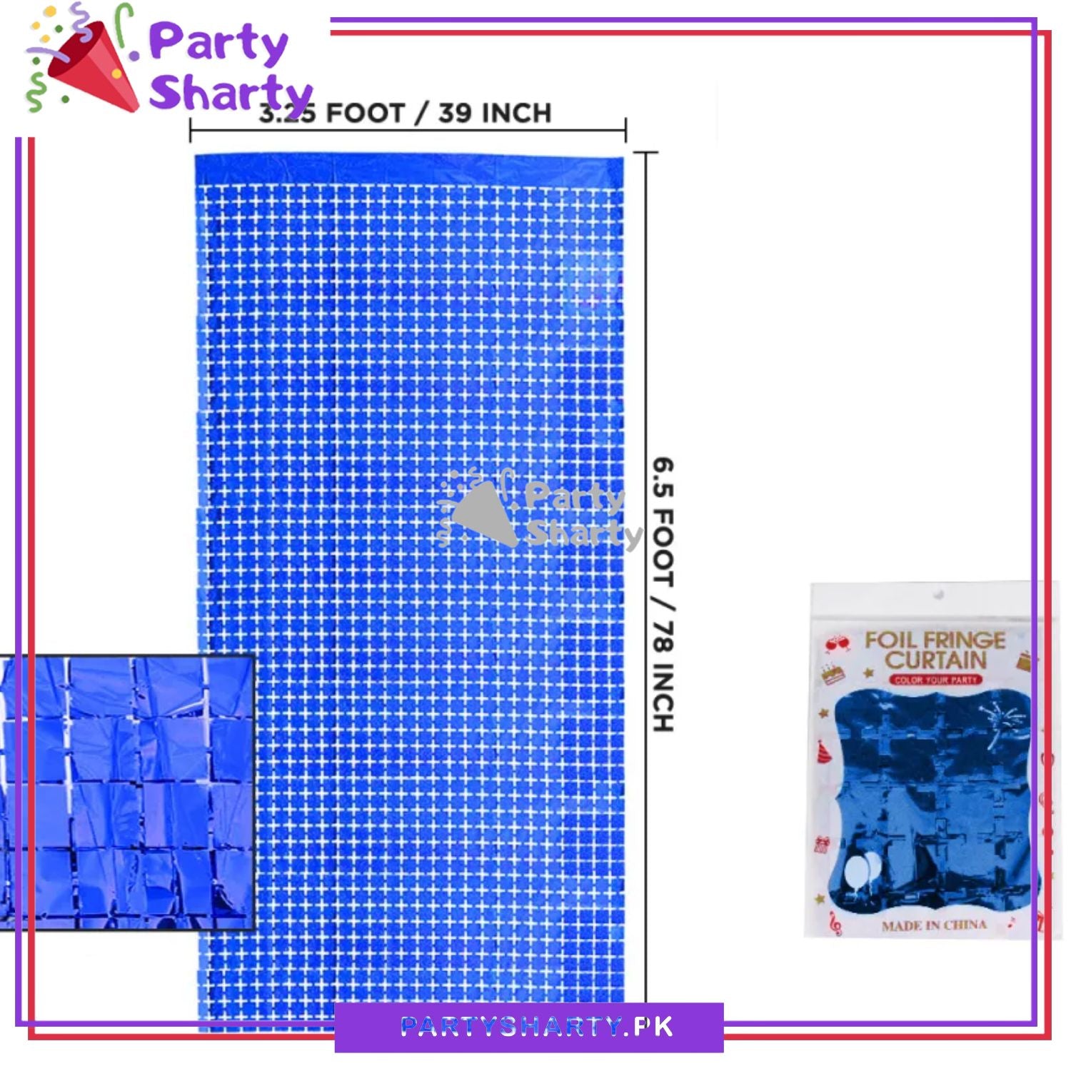 Small Square Shaped Foil Curtains for Party Decoration and Celebration