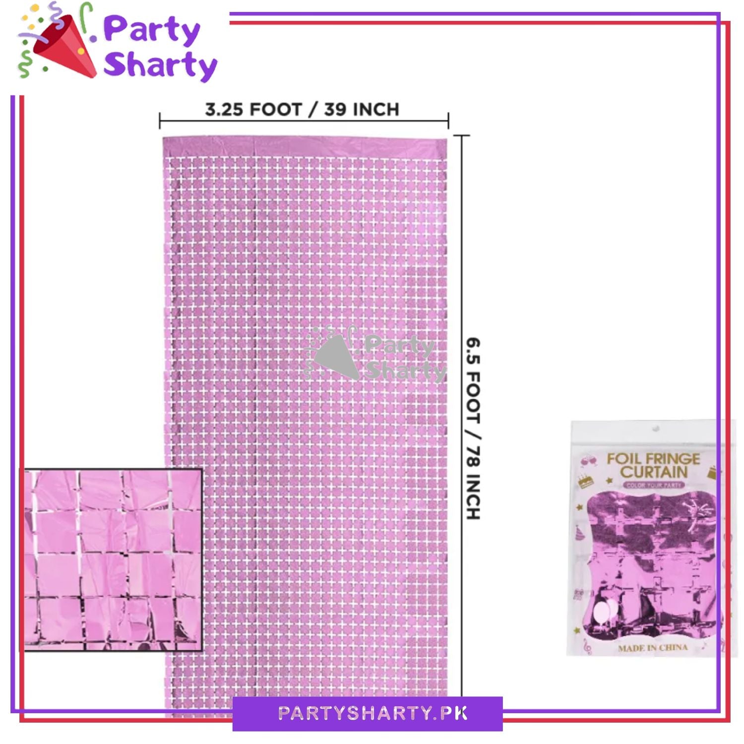 Small Square Shaped Foil Curtains for Party Decoration and Celebration