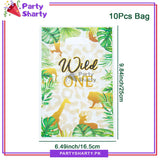 Wild One Theme Goody Bags Pack of 10 For Jungle Safari Theme Party Decoration and Celebration