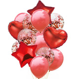 14 Pcs Confetti Decorative Party Balloons Set (Star, Heart Shaped & Confetti Filled Latex Party Balloons Set) For Birthday and Event