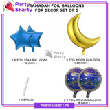 5pcs/set Ramadan Mubarak Foil Balloon For Ramadan Iftar Party Decoration and Celebration
