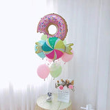 Set of 10 Doughnut / Donut Foil Balloon, Candy foil Balloon, Pastel Balloons, Polka Dot Balloon for Birthday Party & Baby Shower decoration