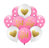 Pink / Blue Latex Balloons (Its a Girl / Its a Boy) Set of 9 for Welcome Baby Decoration and Baby Shower Celebration