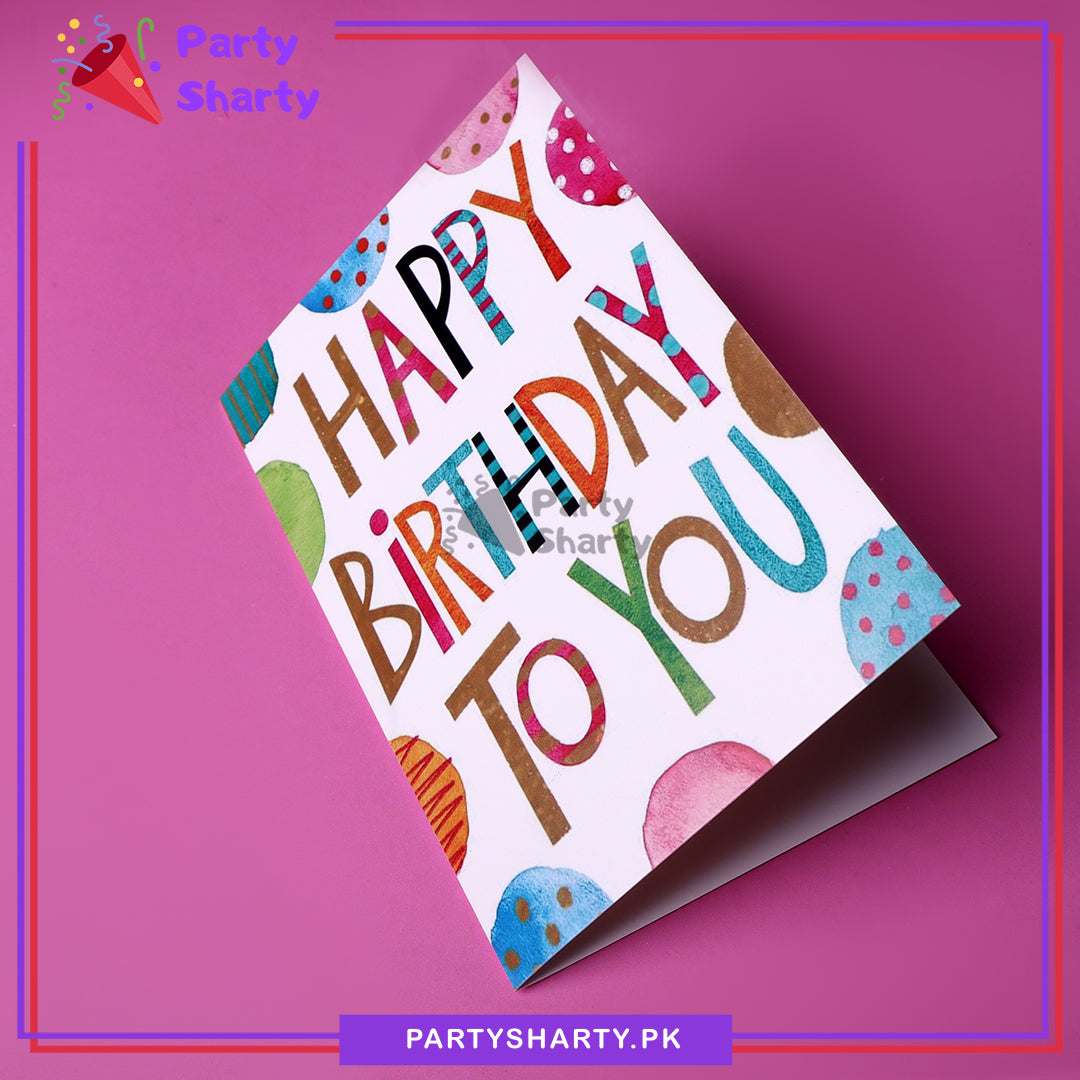 Happy Birthday Colorful Baloons Design Greeting Card
