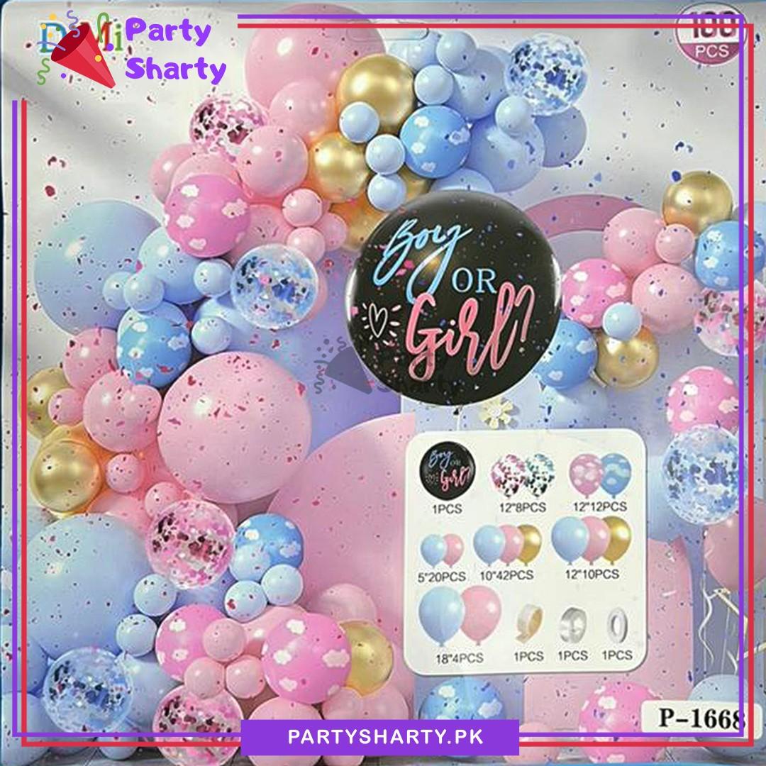 100pcs BOY or GIRL Gender Reveal Balloons Set For Gender Reveal Party Decoration & Celebration