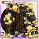 100pcs Black & Metallic Golden Balloon Garland Arch Kit For Party Event Decoration