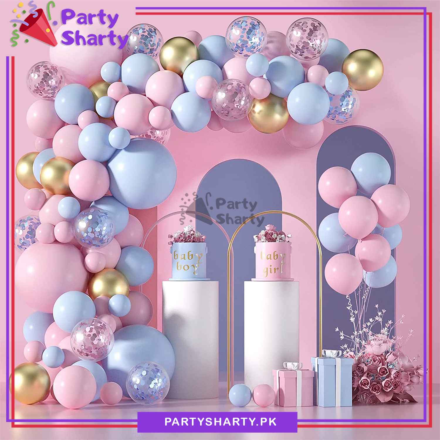 100pcs BOY or GIRL Balloons Set For Baby Shower, Gender Reveal Decoration and Celebration