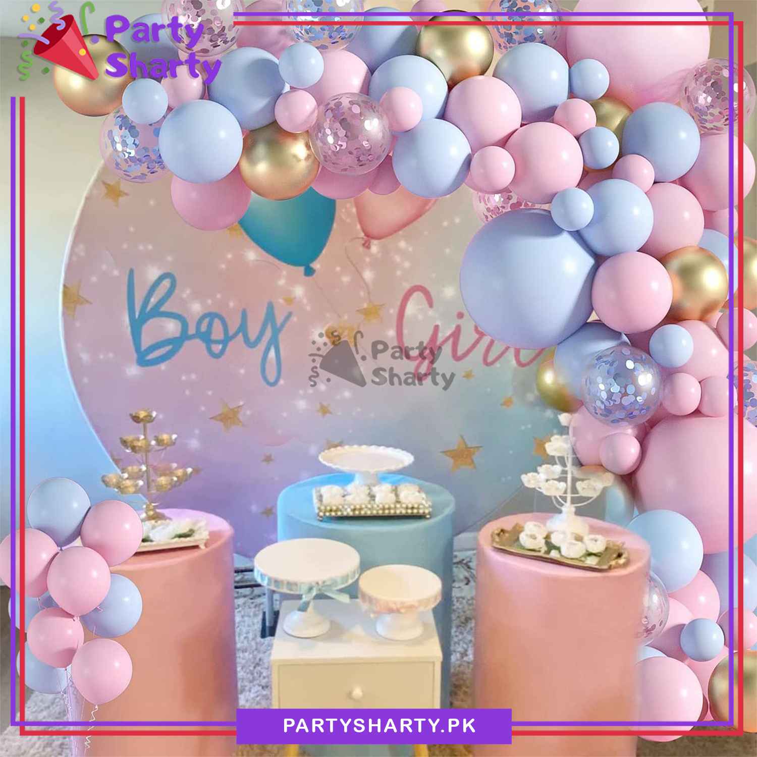 100pcs BOY or GIRL Balloons Set For Baby Shower, Gender Reveal Decoration and Celebration