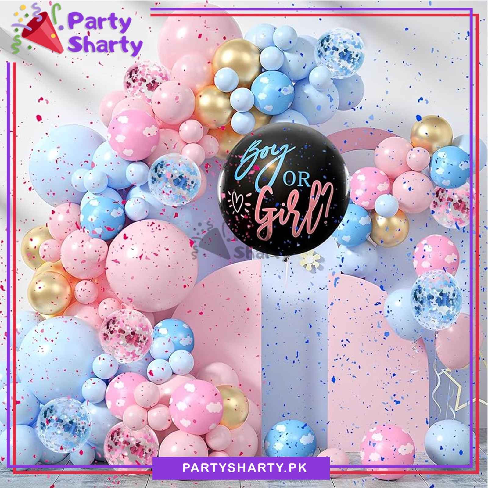 100pcs BOY or GIRL Gender Reveal Balloons Set For Gender Reveal Party Decoration & Celebration