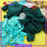100pcs Dark Green, Sea Green & Golden Balloons with Zebra Foil Balloon Set For Jungle / Safari Theme Decoration