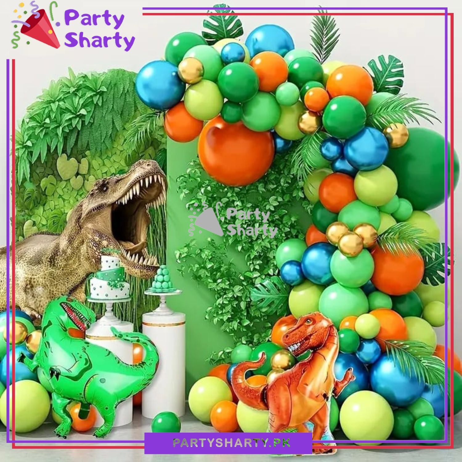 100pcs Dinosaur & Dragon Theme Set For Birthday Decoration and Celebrations