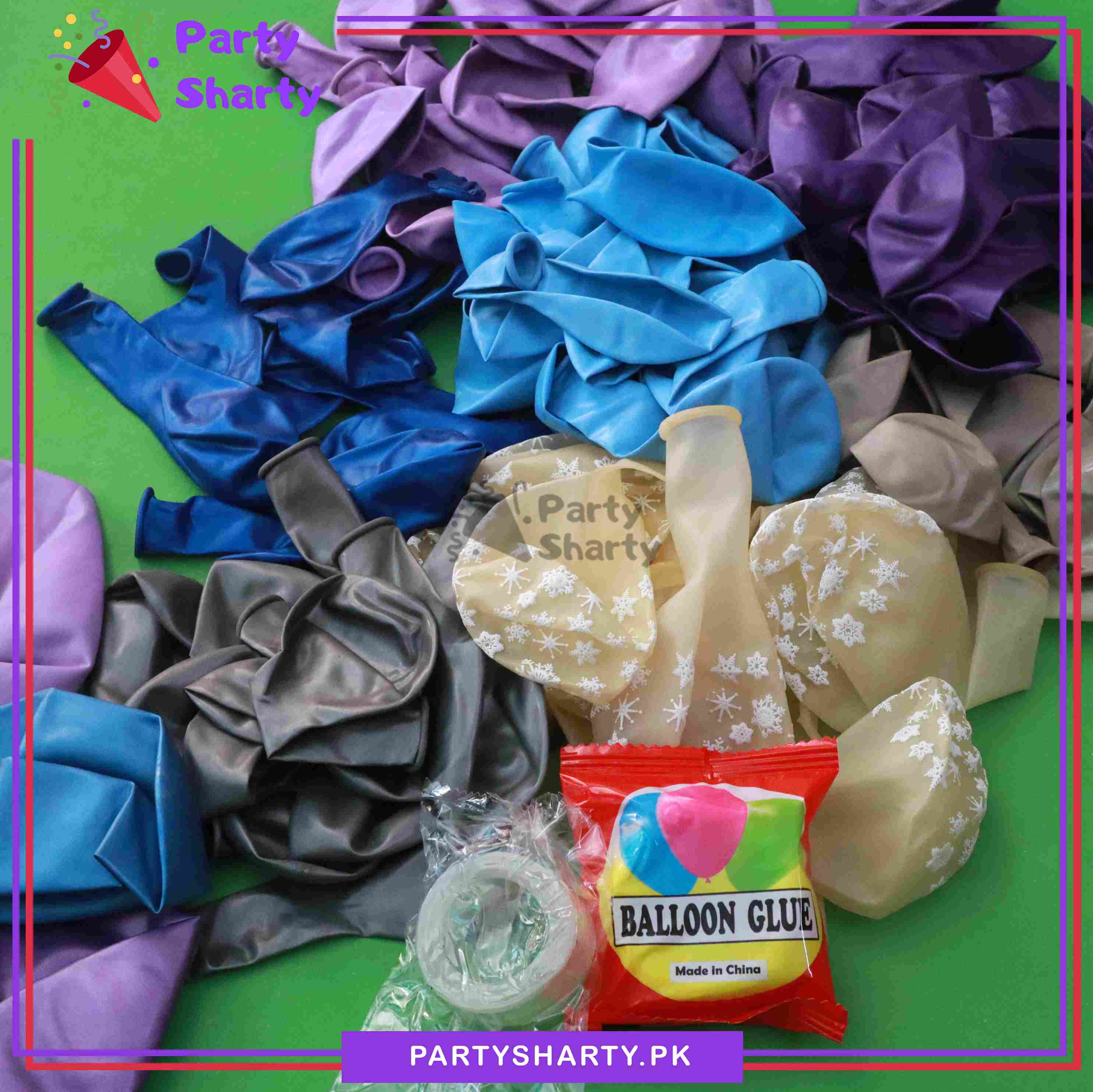 100pcs Frozen Snowflake Balloons Garland Arch For Birthday Party Decoration and Celebration