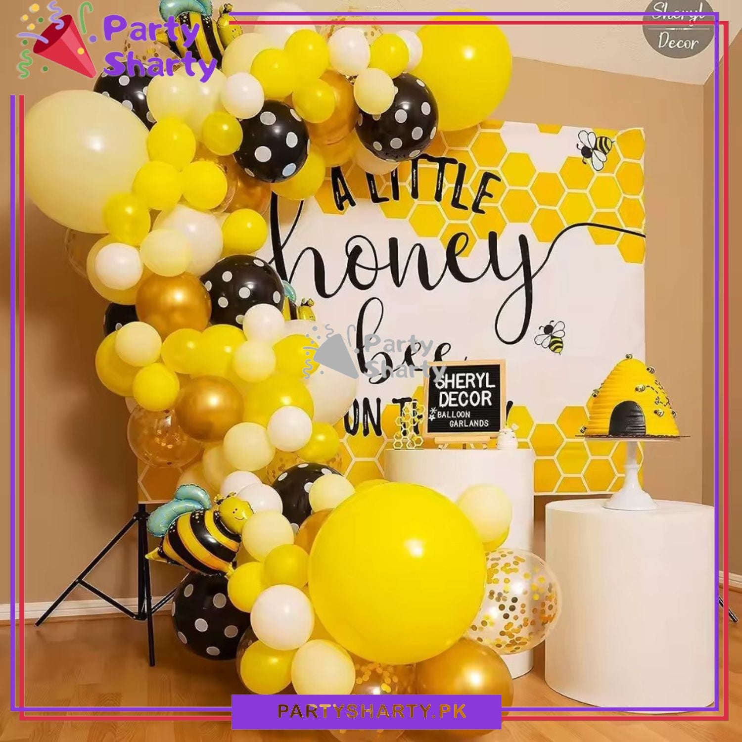 100pcs Honey Bee Theme Balloons Garland For Honey bee Theme Decorations