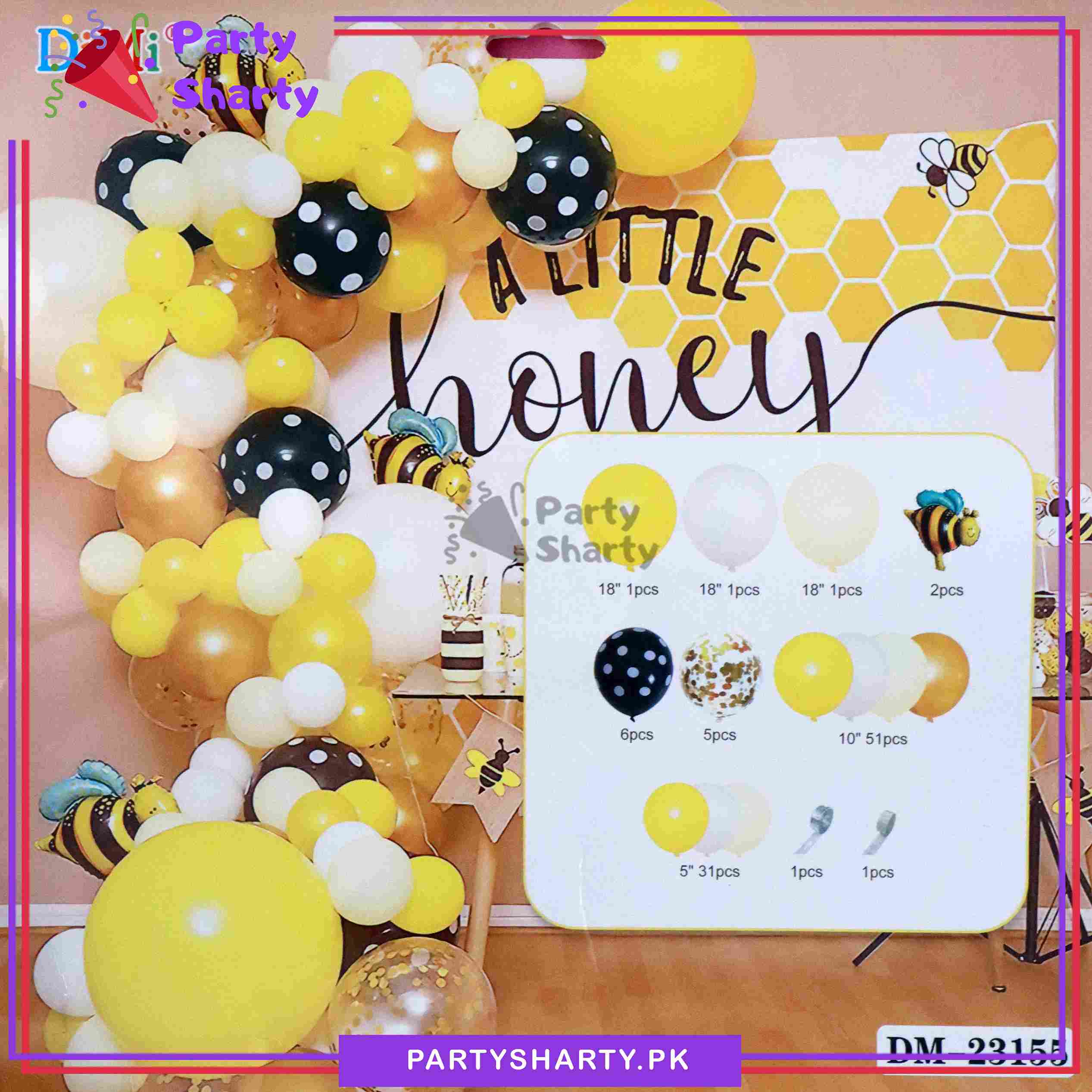 100pcs Honey Bee Theme Balloons Garland For Honey bee Theme Decorations