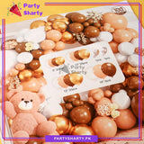 100pcs Mocha Brown, Apricot, White & Metallic Golden Balloons Garland Arch Kit For Party Event Decoration & Celebration