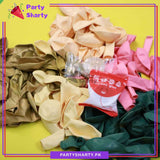 100pcs Olive Green, Baby Pink, Ivory & Golden Balloons with Giraffe Foil Balloon Set For Jungle / Safari Theme Decoration