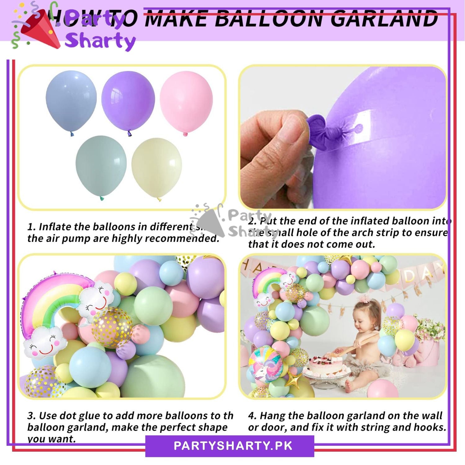 100pcs Pastel Multi Unicorn Theme Set For Birthday Decoration and Party Celebrations