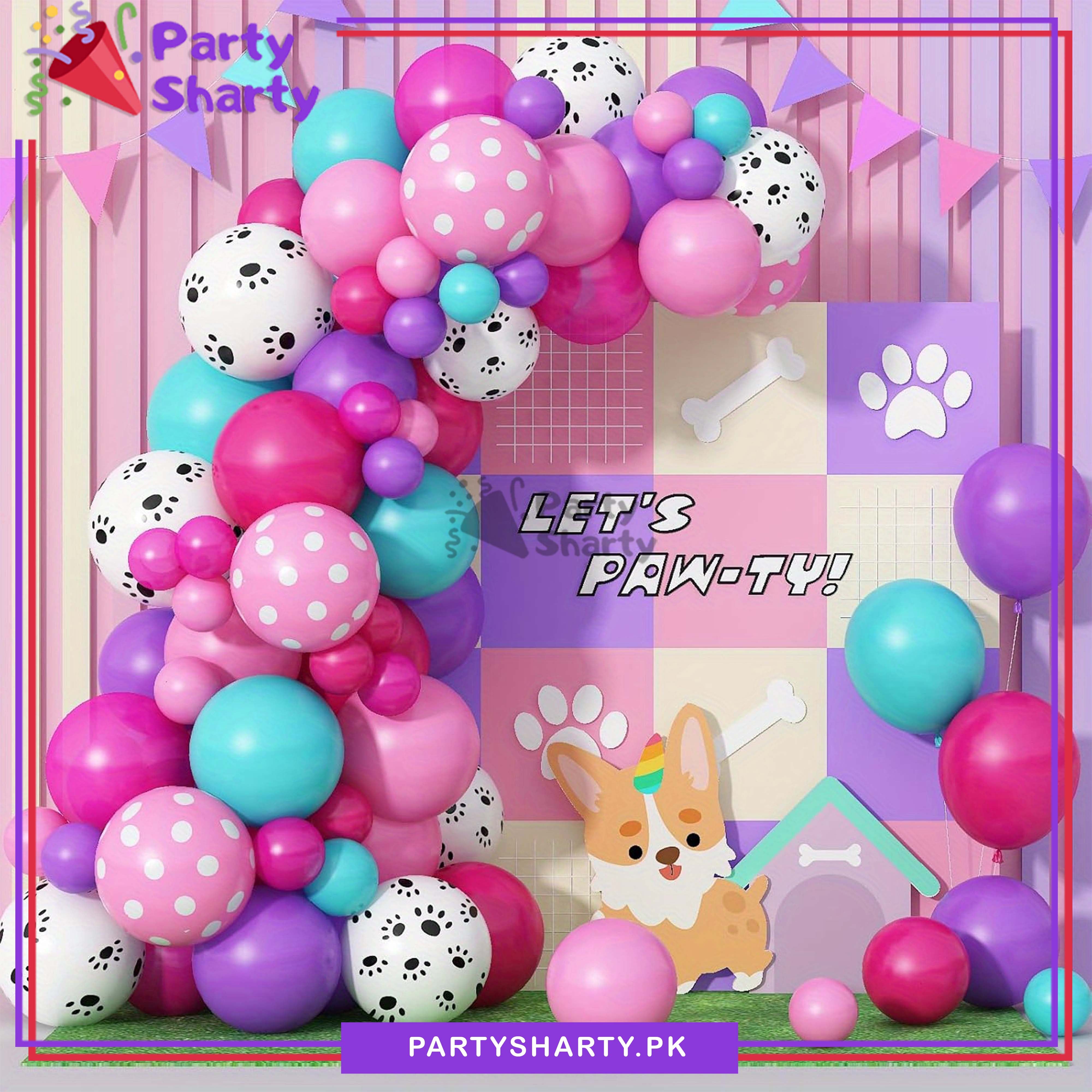 100pcs Paw Theme Balloons Garland Arch Kit For Party and Event Decoration