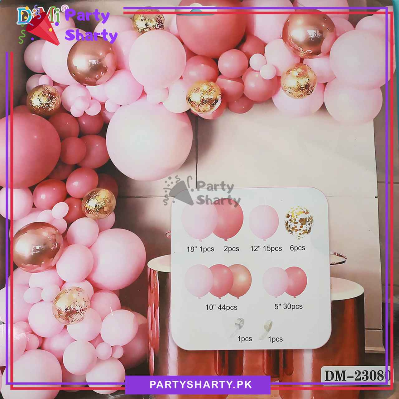 100pcs Retro Pink, Baby Pink & Metallic Rose Gold Balloon Garland Arch Kit For Party Event Decoration