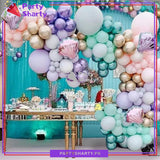 100pcs Sea Green, Baby Pink and Purple Balloons with Sea Shell Foil Balloon Garland Kit for Mermaid Theme Party Decorations and Celebration
