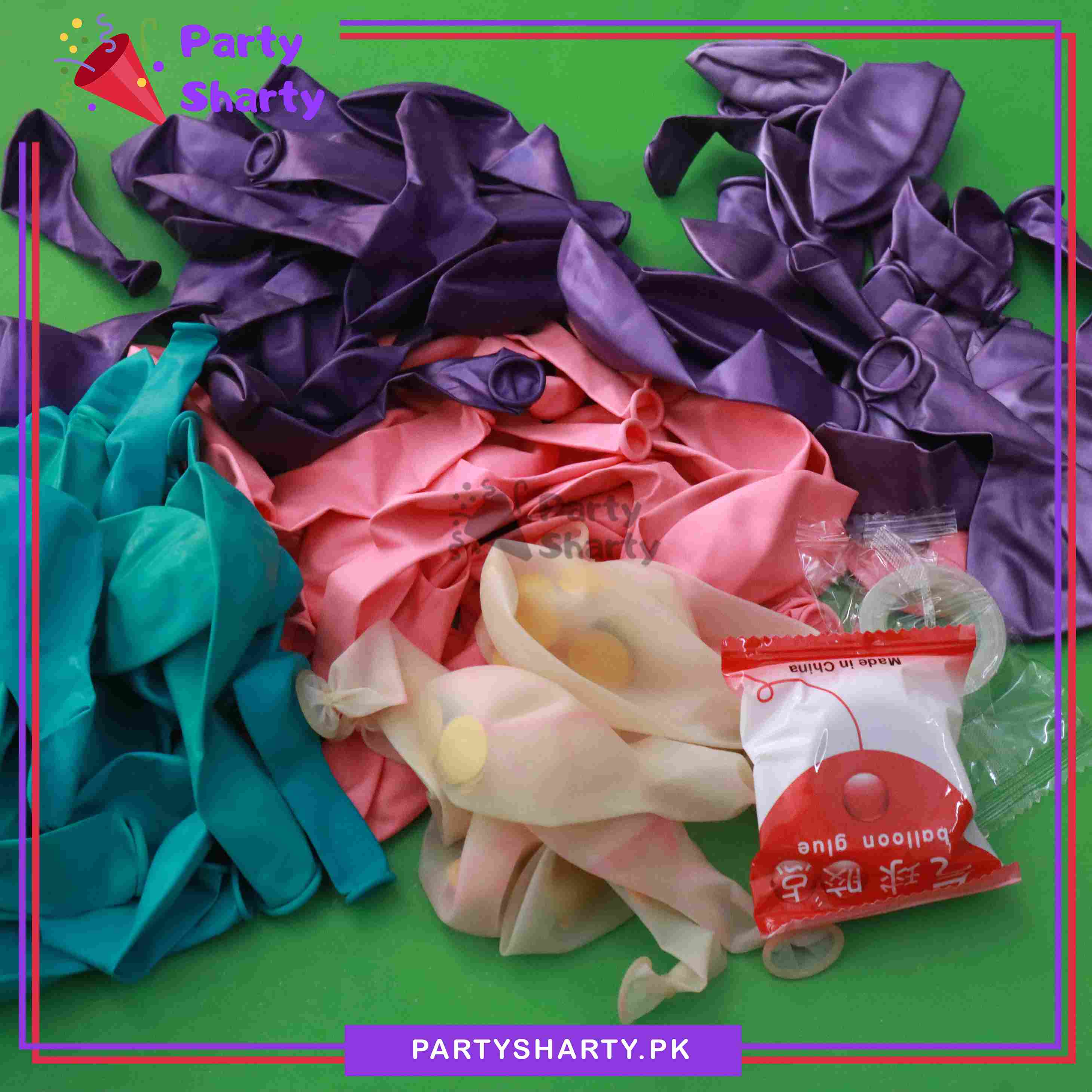 100pcs Unicorn Theme Pink, Purple & Sea Green Balloons Garland Arch For Birthday Party Decoration and Celebration