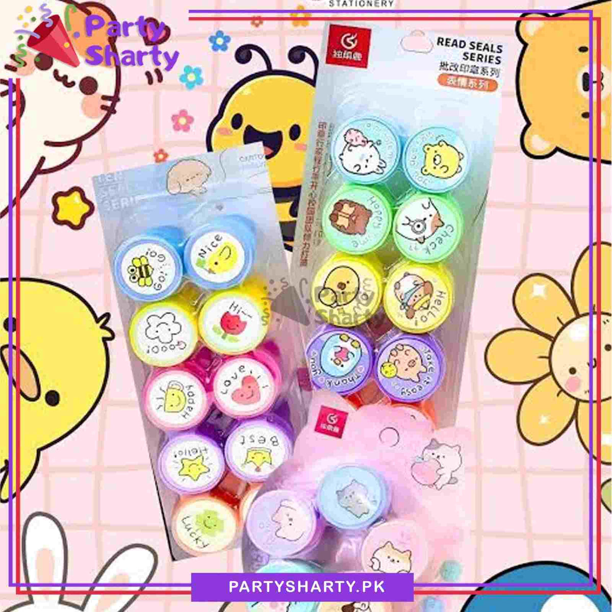 10pcs Multiple Character Theme Stamps Set For Birthday Party Giveaways