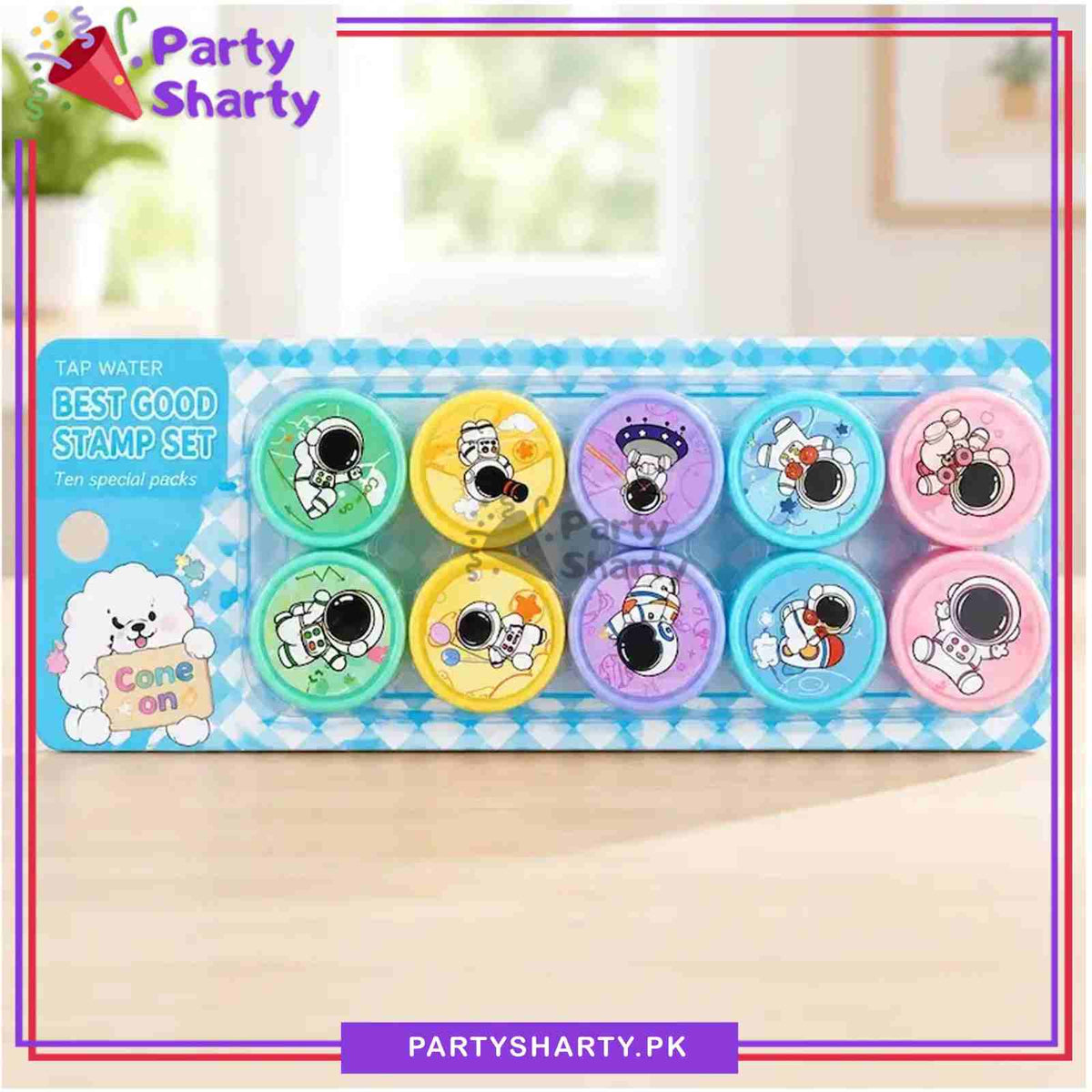 10pcs Outer Space Theme Stamps Set For Birthday Party Giveaways