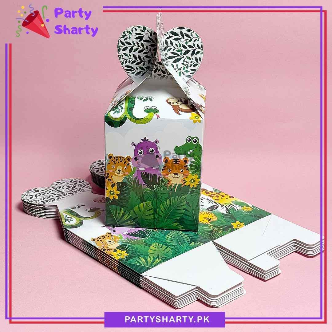 10pcs Cute Safari Theme Goody Box For Jungle Theme Party Giveaways