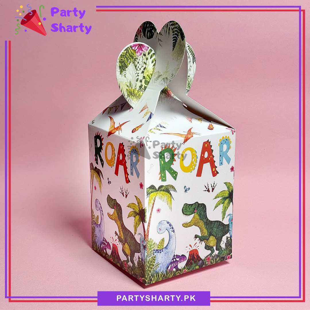 10pcs Little Dino ROAR Printed Goody Box For Dinosaur Theme Party Giveaways