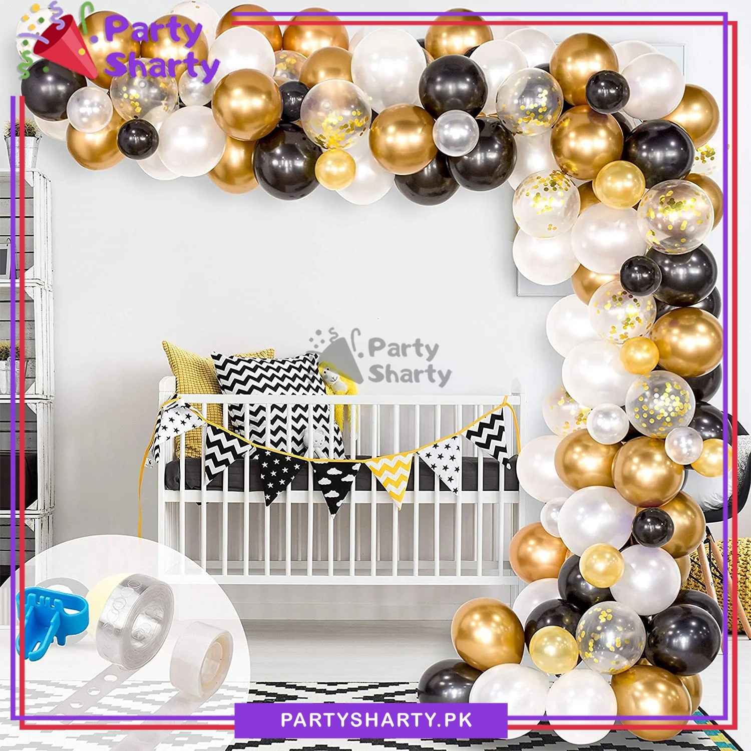 113 pcs Balloons Garland Arch Kit For Birthday, Wedding, Baby Shower, Graduation, Engagement and Party Event Decoration